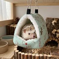 Dreieckiges Samt-Hamsterbett Hängende Höhle Hängematte Zelt Warmes Vogelnest Papageienversteck für Chinchilla, Meerschweinchen, Kaninchen, Katzen und mehr