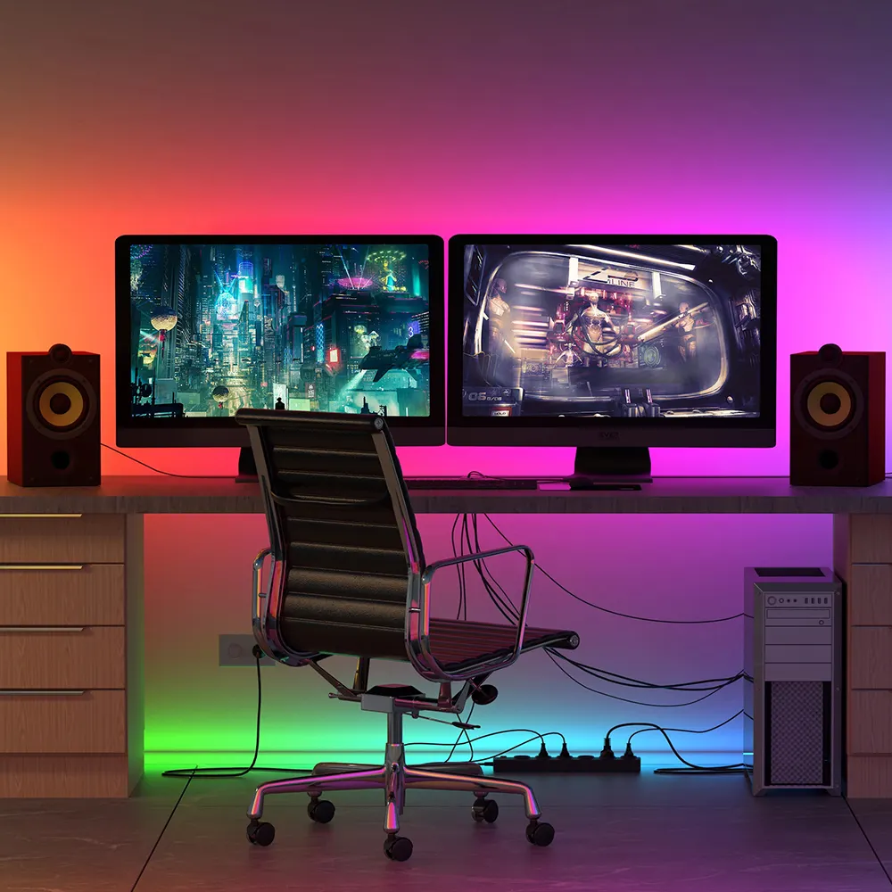 Intelligente Umgebungs-TV-PC-Hintergrund beleuchtung Traum farbe RGB-LED-Streifen leuchten Alexa Google Control HDMI Sync Screen Lighting Kit