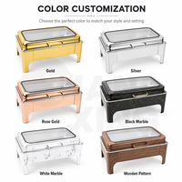 TIANXING Luxe 9L Rose Gold Réchaud de Buffet Hydraulique en Acier Inoxydable pour Hôtels et Banquets
