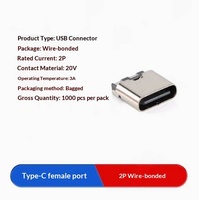 Conector USB Tipo-C Hembra/Macho, Enchufe SMD con Interfaces de 2P/6P/14P/16P/24P para Carga Rápida