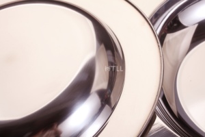 Plateau <span class=keywords><strong>rond</strong></span> en acier inoxydable avec bord large <span class=keywords><strong>Service</strong></span> profond écologique pour plaque <span class=keywords><strong>de</strong></span> chargeur pour la vente à la demande <span class=keywords><strong>de</strong></span> soupe <span class=keywords><strong>de</strong></span> fête à la maison - Product Image 3