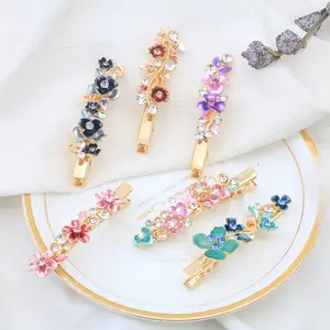 Wholesale Metal Hair Accessories alligator clip metal hair clip Womens temperament flower paint butterfly clips