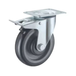 Vente directe des fabricants, équipement industriel, roulettes robustes de haute qualité avec roulement à billes, moyeu en PU + PP, frein pivotant - Product Image 2