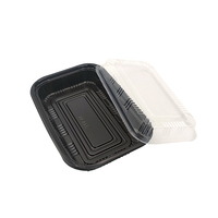 JY-815 Umweltfreundliche Lebensmittelbox mit Kleinen Ohren Rechteckige Flache Plastikschale mit Deckel Rechteckiger Sushi-Lebensmittelbehälter Verpackungsbox