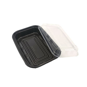 Boîte alimentaire rectangulaire en plastique plat avec couvercle JY-815, écologique, avec petites oreilles, boîte de rangement pour sushi rectangulaire - Product Image 3