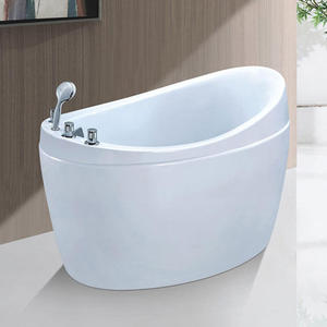 Bañera Acrílica Individual Profunda Pequeña Moderna para Baño, Bañera Independiente Pequeña - Product Image 5