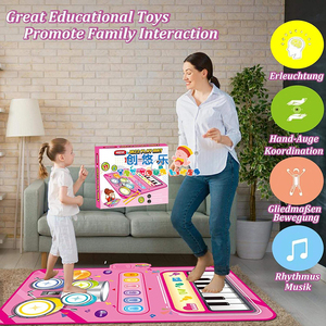 EPT Toys Tapis Musical 2 en 1 Cadeaux Éducatifs 3-6 Ans Piano et Batterie <span class=keywords><strong>5</strong></span> Modes de Jeu Tapis de <span class=keywords><strong>Danse</strong></span> Musical Jouets Tapis Clavier de Piano pour Enfants - Product Image 5