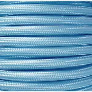 Cavo tessile liscio da 15 metri in blu opaco, ideale per decorazione e utilizzo in impianti elettrici. - Product Image 1