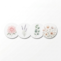 Posavasos Redondos Desechables de Papel con Logotipo Personalizado, Diseño Floral, para Bodas, Despedidas de Soltera, Fiestas, Venta al Por Mayor