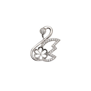 Colgante de Plata S925 con Forma de Cisne, Bandeja para Perlas de 11-12 mm, Accesorios para Manualidades, Componentes y Fornituras de Joyería Semiterminados - Product Image 5