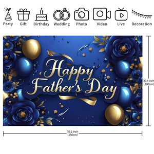 Décor de fête sur le thème bleu pour la fête des pères, toile de fond pour la fête de Thanksgiving, <span class=keywords><strong>cadeau</strong></span> pour <span class=keywords><strong>papa</strong></span> - Product Image 6