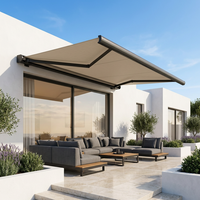 Auvent rétractable motorisé à télécommande, design cassette intégrale, imperméable, en aluminium, pour terrasse extérieure, balcon