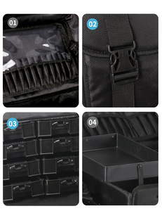 Valigia per Cosmetici Personalizzabile con Logo, Nera e Grigia, Beauty Case Portatile con Asciugamano, per Viaggi e Trasporto Aereo - Product Image 6