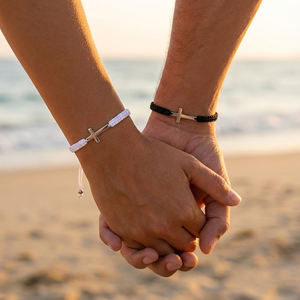 Go2boho Juego de Joyas para Parejas con Promesa de Amistad, Regalo de San Valentín, Pulsera Cruzada con Cuerda Roja y Negra a Juego, Accesorios para Mejores Amigos - Product Image 4