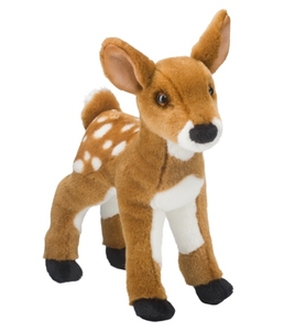 Peluche cerf bicolore, poitrine blanche contrastante et corps brun, bois de cerf élancés, sabots et nez noirs, objet de collection pour tous les âges - Product Image 5