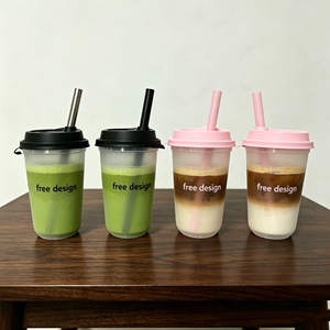 Vasos de Plástico Desechables Personalizados con Logotipo de Marca para Té de Burbujas, Limonada, Bebidas Frías, Matcha, 16 oz, 500 ml, 400 ml - Product Image 1