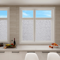 RNPT 3D Diamant Statische Fensterfolie Sichtschutz Mattierte Dekorative Glasfolie Abnehmbares Prismenmuster für Zuhause