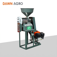 Moulin à riz à moteur essence DAWN AGRO en acier inoxydable, machine de décorticage de riz à haute efficacité pour l'élimination des coques de riz.