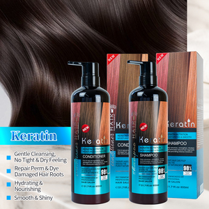 Shampooing et après-shampoing capillaires à la kératine, à l'huile d'argan, au gingembre et à la noix de coco, naturels et biologiques, anti-pelliculaires et lissants - Product Image 4