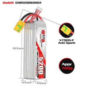Batería de polímero de litio GAONENG GNB 5200mAh 6S 22.2V 110C XT60 XT90S Anti-RC, molde privado para aeronaves RC y aviones de ala fija - Product Image 3