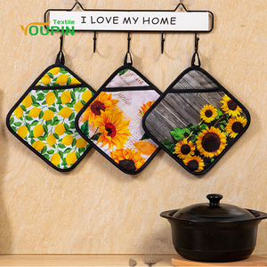 パーソナライズ20x20cmポリエステルポケットホルダー電子レンジ耐熱布パッドカスタムロゴプリントデザイン - Product Image 2