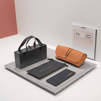 Lot de boîtes de protection pour lunettes avec fermeture magnétique noire recyclée, avec poignée et ruban, pour emballage cadeau de lunettes de soleil