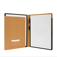 Cuaderno con cubierta de cuero PU A4 personalizable, diario impermeable, planificador diario, banda elástica, carpeta con logotipo, cartera para promociones de bolígrafos