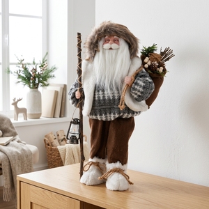 <span class=keywords><strong>Père</strong></span> Noël en tricot nordique à capuche et fourrure, figurine debout pour les fêtes de Noël - Product Image 2
