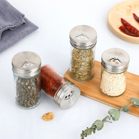 Conteneur de stockage d'épices en verre OEM ODM pour cuisine, 4 oz, 120 ml, 100 ml, avec couvercles métalliques doseurs pour sel, poivre et autres assaisonnements