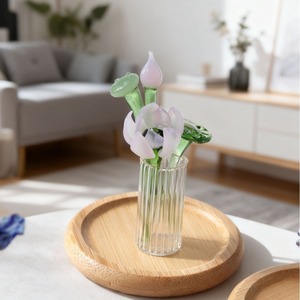 Jarrón Pequeño de Cristal Art <span class=keywords><strong>Deco</strong></span> con Ramo de Flores de Nacimiento, Centro de Mesa para Decoración de Bodas y Cumpleaños - Product Image 3
