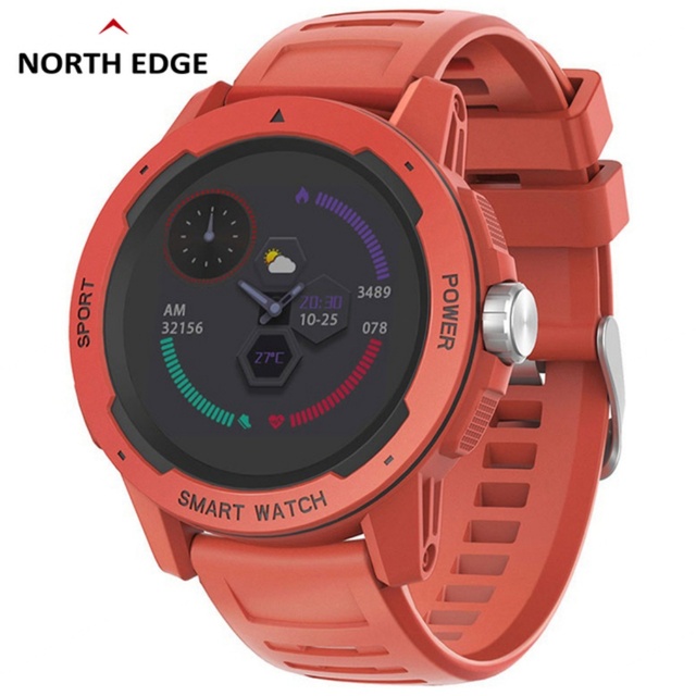 NORTH EDGE MARS Men's Luxury Antique Analog Glass Chronograph Pedometer Calorie Sports Fashion Waterproof Smart Watch 2024