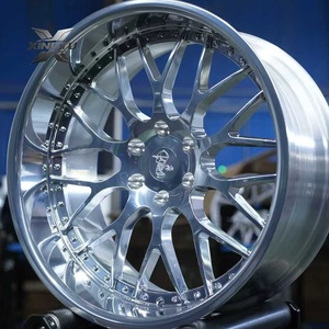 Jantes forgées de luxe XINGTU, design rétro en maille, jantes en alliage argentées à fond profond, PCD <span class=keywords><strong>5x120</strong></span> 5x114.3 pour Mercedes Benz Audi Tesla <span class=keywords><strong>19</strong></span>-22 - Product Image 1