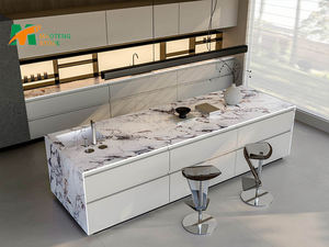 Dalle en pierre frittée polie de luxe, surface brillante, grand format, pour la décoration murale du hall d'hôtel, sol de villa - Product Image 2