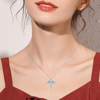 Infirmière Bijoux 925 Sterling Silver Lovable Opal Wing Luck Pendentif Collier Pour Femmes