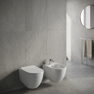Inodoro de Cerámica Italiano 100% Moderno, Elegante y de Alta Calidad, con Drenaje en Forma de P, Decoración para el Hogar VF, Montado en la Pared, por Gravedad - Product Image 3
