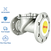 Katup Periksa Full Port Stainless Steel dengan Flensa, Katup Periksa Ayun Karet untuk Pengolahan Air, Anti Bocor