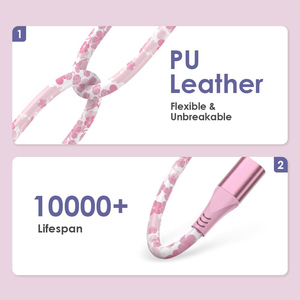 Matériaux respectueux de l'environnement en cuir Pu Câbles de chargeur de charge rapide Câble Usb vers Type-C Usb C - Product Image 4