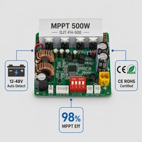 Module de contrôleur de charge solaire MPPT 500W 20A 12-48V, PCBA de charge PV intelligent, CE ROHS pour batterie au plomb-acide LiFePO4, système hors réseau