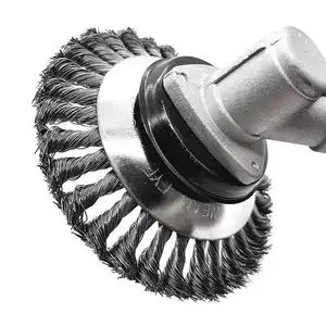Steel Wire Brush High Performance Crimped Steel Wire Weeding Brush Round Weeding Twist Wire Wheel Brush