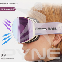 Logo personnalisé Vente en gros Lunettes de ski magnétiques unisexes sans cadre double couche UV400 anti-buée pour hommes et femmes