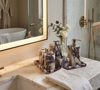 Accessoires de décoration intérieure en marbre naturel : Boîte à mouchoirs, Porte-bougie, Plateau en pierre de marbre pour salon, chambre et bureau