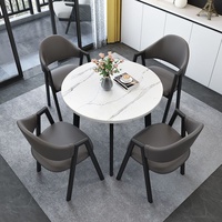 Ensemble table et chaises de salle à manger 4 places style nordique de luxe pour bureaux commerciaux, salons de thé, maisons et petits appartements - Design moderne et minimaliste