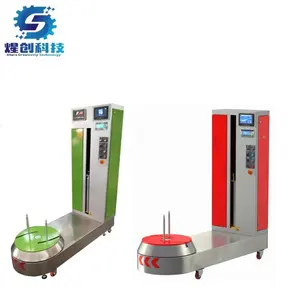 Automatic Airport Luggage Baggage Stretch Wrapping Machine with Scale (optional:weighing scale, Advertising screen)