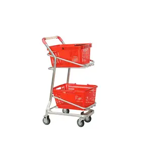Wholesale Professional Russia Shopping Trolley Grocery Cart Supermarket Baby Seat Metal Retail Store Trolley