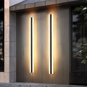 Outdoor Waterproof Wall Light Minimalist Strip Light Villa Garage Door Courtyard Pillar Led Light IP65