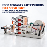 Nouvelle machine d'impression flexographique automatique 4 couleurs avec écran tactile pour gobelets en papier, bols, boîtes à hamburgers et sacs en papier