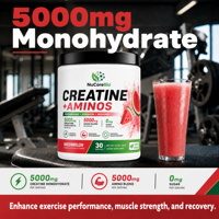 Créatine Monohydrate en Poudre Hydratante 2-en-1 5000mg Framboise Bleue 7 Vitamines Minéraux Croissance Musculaire Énergie OEM Marque Privée