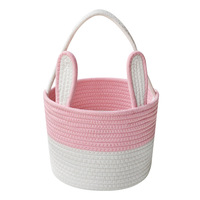 Handgefertigter Geflochtener Hasenohren-Aufbewahrungskorb, Dekorativer Multifunktionaler Organizer mit Quasten für Babyzimmer & Ostergeschenk