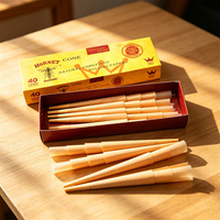 Papier à rouler en cône de chanvre biologique 78mm 110mm 1 1/4 King Size en pâte de bois naturelle Accessoires Fourniture en gros