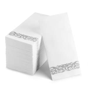 Serviettes jetables pour invités, 100 pièces, douces, absorbantes, sensation de <span class=keywords><strong>lin</strong></span>, 1 plis, serviettes en <span class=keywords><strong>papier</strong></span> décoratives pour salle de bain, style sac - Product Image 3